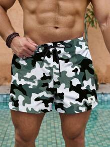 Manfinity Men's Random Printed Simple Daily Beach Shorts