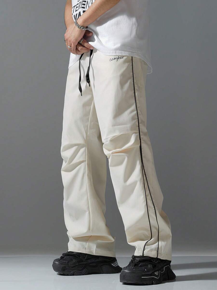 Manfinity Hypemode Men's Street Collegiate Style Pants, Fall - Apricot - View 1