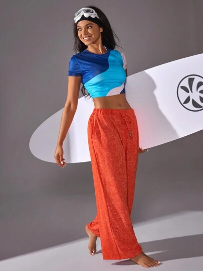 VARSITIE 运动夏季户外基本款口袋和腰带裤