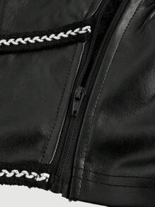 SHEIN MOD Parte superior recortada con cintura negra y tiras sin tirantes, parte superior Y2K, ropa de otoño, ropa retro de mujer, top tubo negro