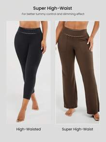 GLOWMODE 29" FeatherFit™ Ease Into It Wide Leg Ultra High-Waist Leggings With Pocket Fall