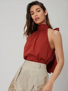 MOTF PREMIUM TIE BACK TOP - Burgundy - View 10