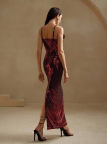 Anewsta Elegant & Sexy Deep V-Necked Sequined 3D Flower Backless Women's Dress For New Year Holiday Party Clothes Maxi Women Outfit