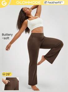 GLOWMODE 29" FeatherFit™ Ease Into It Wide Leg Ultra High-Waist Leggings With Pocket Fall