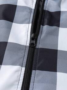 Manfinity Homme Men's Plaid Print Fashion Bomber Jacket, Long Sleeve, Going Out, Designer, Color Block, Baseball Jacket, Friends, Fall - Multicolor - View 5