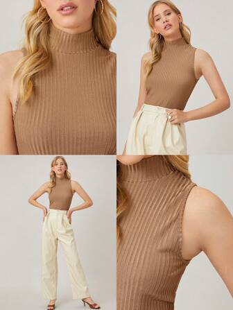 MOTF PREMIUM Elasthan Geripptes Top