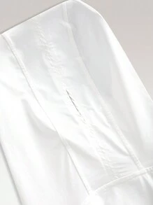 SHEIN Tween Girl's Solid Color Front-Zip Long Sleeve Ice Silk Sun Protection Clothing, Daily Casual - White - View 6