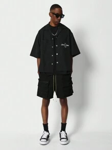 SUMWON Nylon Cargo Short - Black - View 3