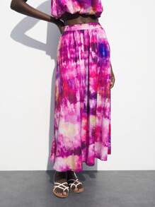 Maija 女士圓領無袖短上衣和褶皺裙套裝，休閒度假風格 - 彩色 - 查看 5