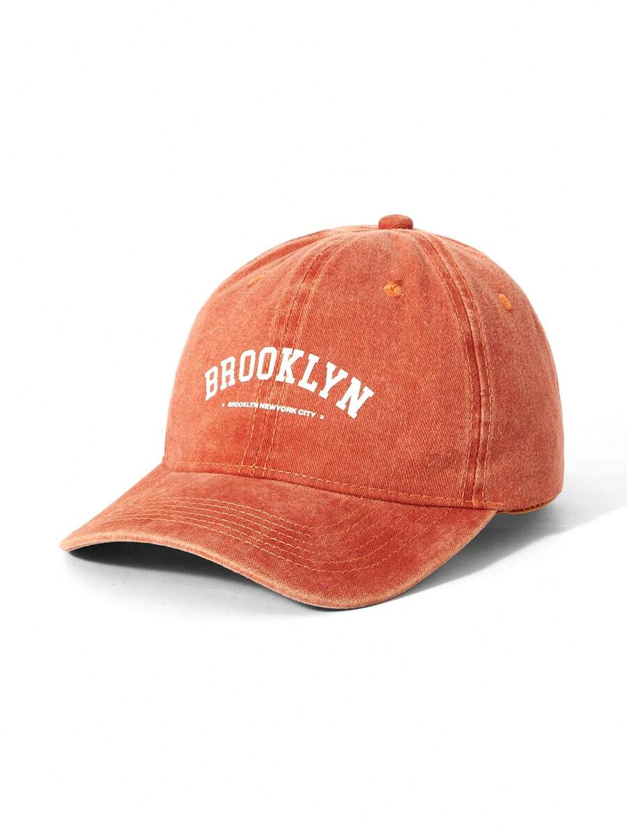 Bat Sada Artist Sports Casual Outdoor Letter Printed Baseball Cap, Holiday - Coral Orange - View 1