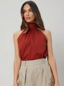 MOTF PREMIUM TIE BACK TOP - Burgundy - View 3
