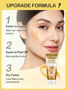 SlowSunday黄金撕拉面膜，面膜，黑头去除，控油，深层清洁，韩国护肤，24K黄金，韩妆，情人节礼物，斋月礼物，斋月聚会及礼品，派对理想之选 - 金色 - 查看 3