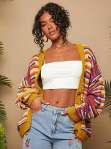 Travachic Áo khoác cardigan nữ dáng rộng cổ tròn tay dài, dáng ôm vừa vặn, thích hợp mặc vào mùa thu/đông - Nhiều màu - Xem 1