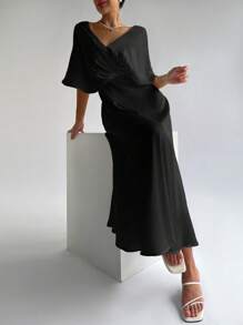 Firerie 女士 A 字型束腰优雅白色婚礼季连衣裙 - 黑色 - 查看 6