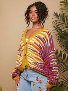 Travachic Áo khoác cardigan nữ dáng rộng cổ tròn tay dài, dáng ôm vừa vặn, thích hợp mặc vào mùa thu/đông - Nhiều màu - Xem 4