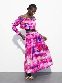 Maija Áo crop top in hoa lệch vai dành cho nữ cho ngày lễ thông thường - Nhiều màu - Xem 3