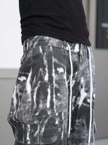 Manfinity EMRG Men's Tie-Dye Printed Workwear Style Pocketed Casual Jeans - Multicolor - View 7