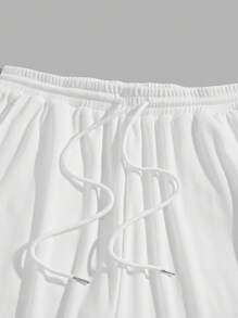 Manfinity VCAY Manfinity Basics 2pcs Men's Knitted Elastic Waist Drawstring Straight Pants, Casual Long Fit For Spring And Autumn Seasonbaggy Pants - Multicolor - View 3