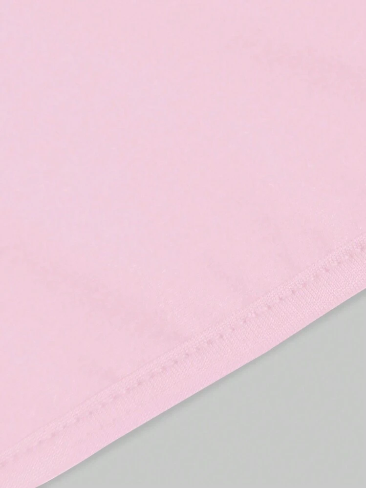 SHEIN Unity Women's Summer Casual Solid Color Cropped Top Fall Cloth For Women - Baby Pink - View 3