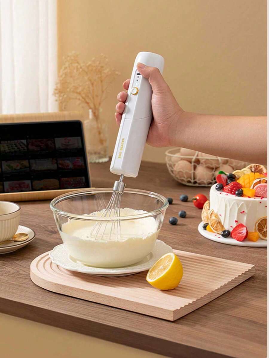 Wireless Electric Egg Beater, Small Household Blender, Whisk For Cream And Eggs, Bakery Mixer For Frothing, Manual - Multicolor - View 1