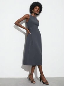 Maija 女士圓領純色無袖休閒夏季裙