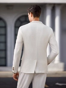 Manfinity VCAY Men's Woven Double Button Business Suit Jacket, Slim Fit, Suitable For Office - Multicolor - View 5