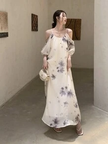 EastFlair Women's Simple Everyday Chinese Style Tie Dye Dress