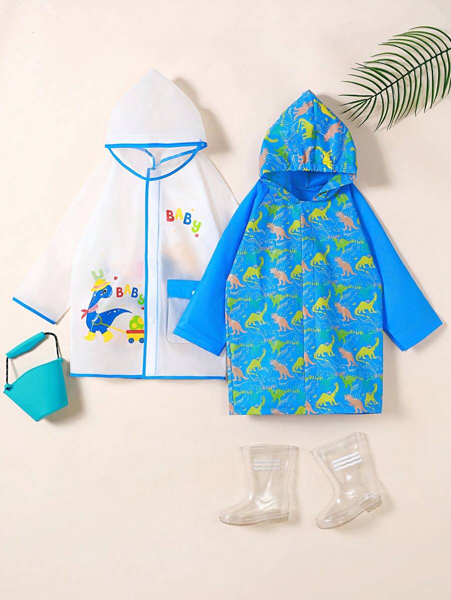 Kids' Cute Dinosaur Printed Outdoor Hiking Waterproof Raincoat