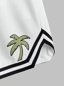 Manfinity NXTstreet Herren bedrucktes Set aus locker sitzendem Rundhals-Kurzarm-T-Shirt mit englischem Muster, geeignet für den Sommer - Weiss - Übersicht 6
