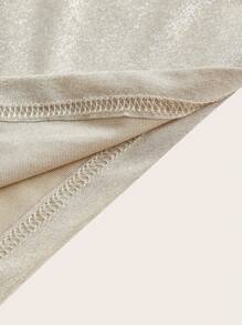 SHEIN ICON Top corto de cuello asimétrico - Albaricoque - Ver 7