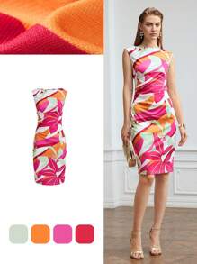 MOTF PREMIUM FITTED FLORAL DRESS - Multicolor - View 2