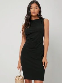 MOTF PREMIUM Abito aderente arricciato in viscose