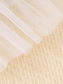 SHEIN Baby Girl Peter Pan Collar Dress With Ruffle Sleeves & Hem - White - View 5