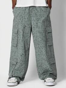 SUMWON Loose Fit Parachute Pant With All Over Print