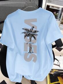 Teen Girls' All-Match Daily Wear Comfortable Household T-Shirt - Blue - View 2