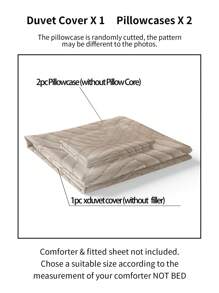 Solid Color Jacquard Duvet Cover Set, 1pc Duvet Cover & 2pcs Pillowcase, Modern Polyester Bedding Set For All Season - Khaki - View 6