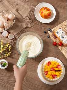 Wireless Electric Egg Beater, Small Household Blender, Whisk For Cream And Eggs, Bakery Mixer For Frothing, Manual - Multicolor - View 11