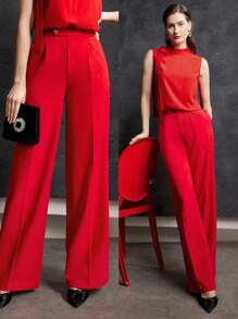 MOTF PREMIUM 按折痕西裝褲 - 紅色 - 查看 2