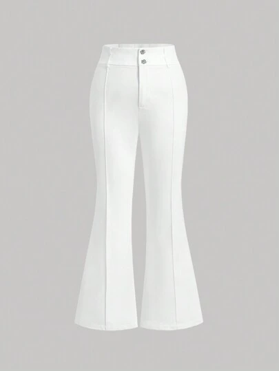 SHEIN MOD 大尺碼高腰喇叭褲