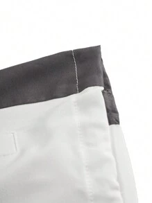SHEIN 青少年男童 2 件套白色宽松撞色足球英文标志立领时尚运动街头连帽衫和短裤套装 - 白色 - 查看 3