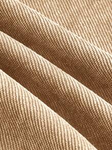 SHEIN MOD 女士休闲纯色直筒灯芯绒裤，适合返校、工作、早午餐、学校、教师穿着，70年代风格，西部风格。 - 駝色 - 查看 4