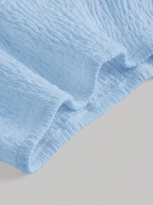 SHEIN MOD Saia Plissada Cintura Sólida Casual Feminina, Verão - Azul - Visão 3