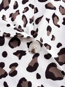 SHEIN Privé Women's Autumn/Winter Fashionable Simple Leopard Print Loose Long Coat