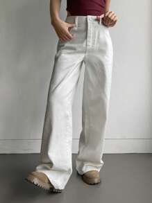 DAZY 女裝休閒直筒牛仔褲