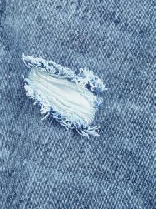 SHEIN Girlism Teen Girl's Casual Distressed Jeans With Multiple Button Pockets - Light Wash - View 4