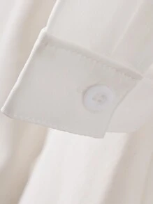 1 pieza Camisa a rayas estilo preppy 2 en 1 para niños, primavera y otoño - Blanco y Negro - Ver 3