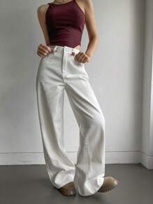 DAZY 女裝休閒直筒牛仔褲