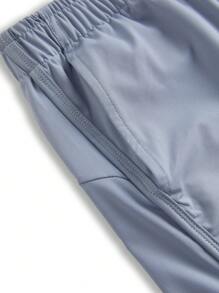 SHEIN Teenage Boys' Loose Fit Quick-Drying Running Shorts, Summer, Grey