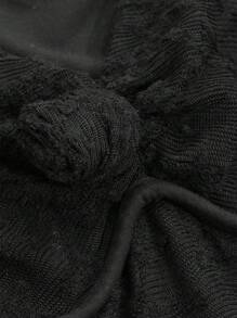 DAZY 女士蕾丝长袖派对礼服优雅、荷叶边、秋季连衣裙 - 黑色 - 查看 8