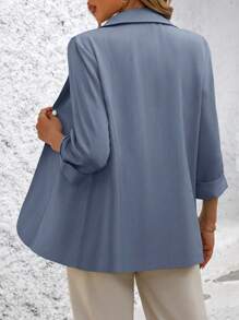 SHEIN Clasi Casual Lapel Neck Single Button Blazer